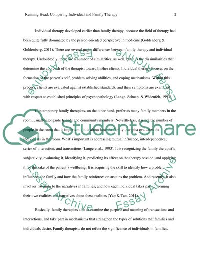 Narrative Therapy With Individuals and Families: A Comparison