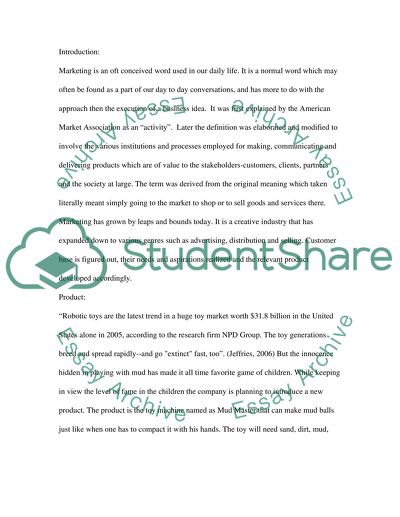 Marketing Strategy for Robotic Toys