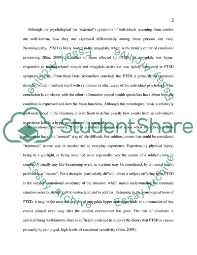 PTSD: Treatment of Soldiers Returning from The Middle East