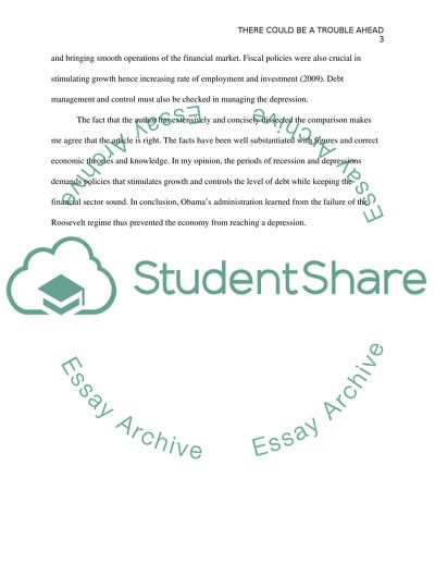 There could be a trouble ahead