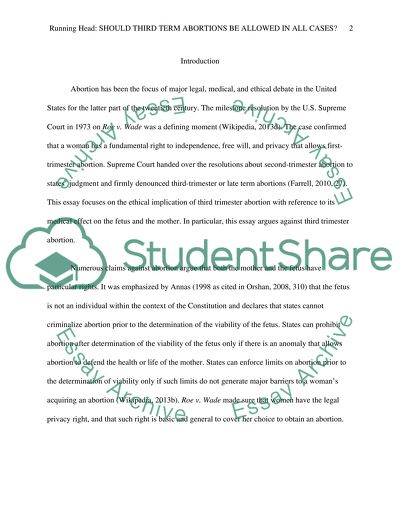 Should Third Term Abortions Be Allowed in All Cases