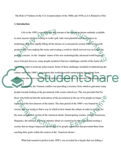 The Role of Violence in the US Counterculture of the 1960s and 1970s as It Is Related to Film