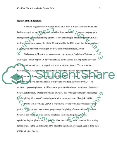 Certified Nurse Anesthetist Career Path