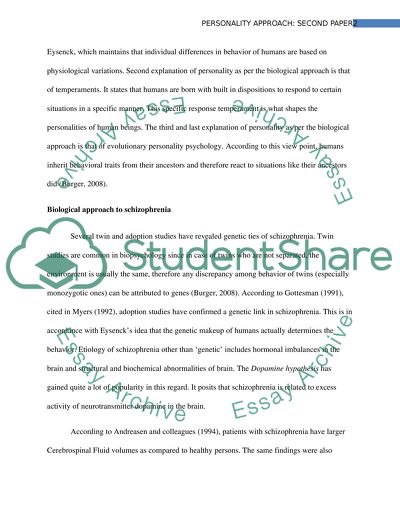 Personality Approach Paper