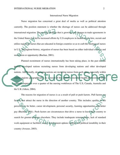 International Nurse Migration