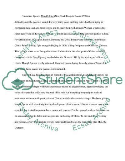 A Life Journey of Mao Zedong