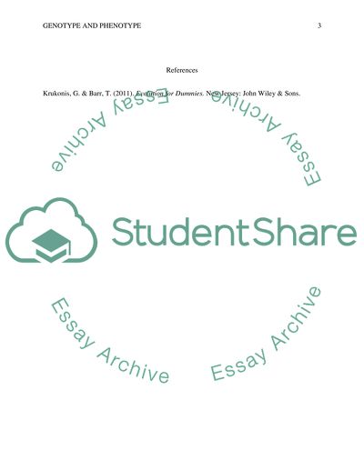 Genotype and Phenotype