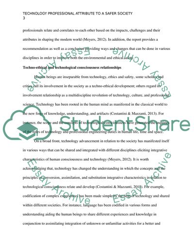 Technology Professional Attribute to a Safer Society