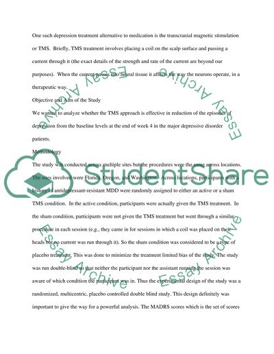 The Efficacy of Transcranial Magnetic Stimulation