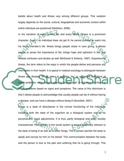 CASE STUDY - EXPERIANCE OF ILLNESS AND DISABILITY