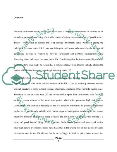 Personal Investment, Finance and Portfolio Management