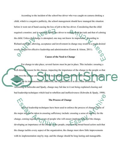 organizational change essay introduction