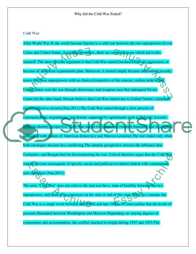 Why did the Cold War End