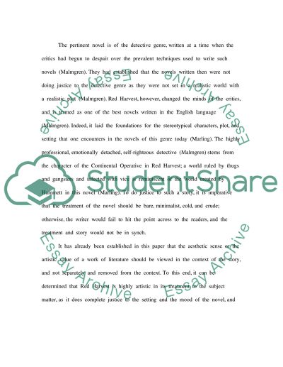 The artistic value of Red Harvest