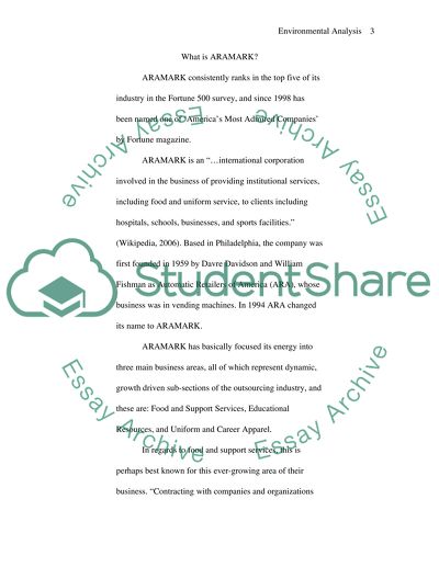 ARAMARK: An Environmental Analysis