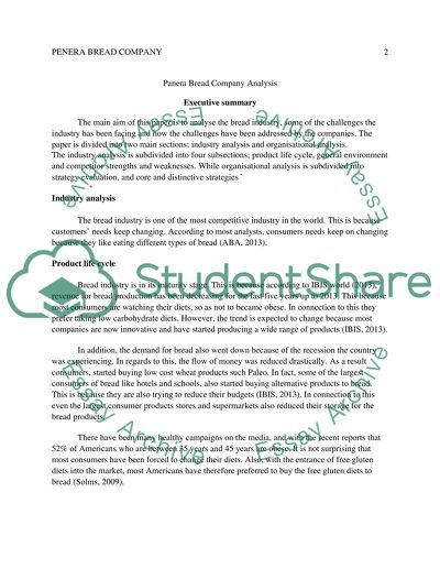 Bread Production in the US Industry