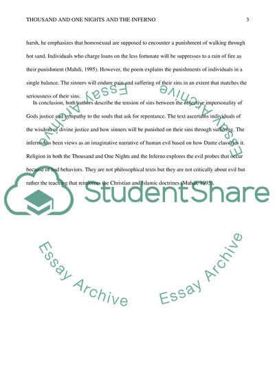 Thousand and one Nights and Inferno