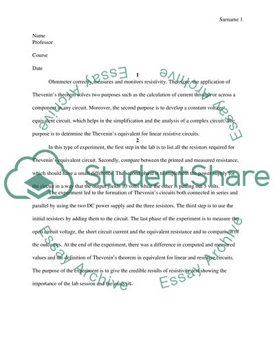 Thevenins Equivalent for Linear Resistive Circuits