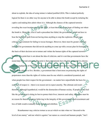 The Acceptability of Torture and Some Viable Alternative Solutions