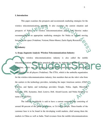 Wireless Telecommunications Industry