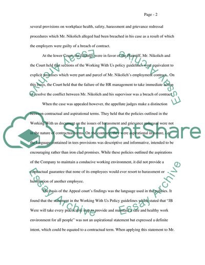 Human Resource Management - Goldman Sachs JB Were Services Pty Ltd v Nikolich