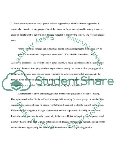 Psychology and Ways of Expressing Aggression