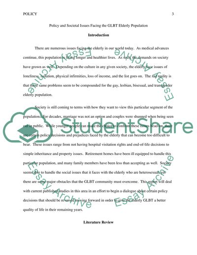 Policy Related Topic in Ageing