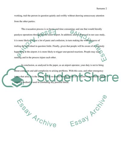 Dealing with Terrorism in the Airport