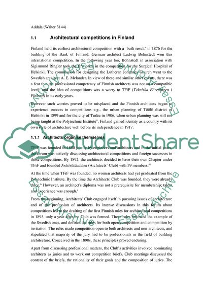 Architectural Competitions in Finland