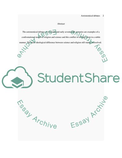 Astronomical Debates of the Sixteenth and Early Seventeenth Centuries
