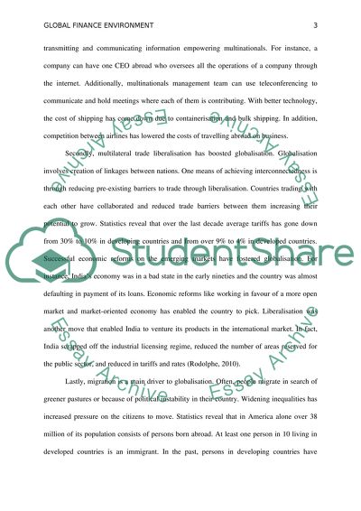 Global Finance Environment