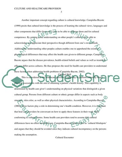 Culture and Healthcare Provision