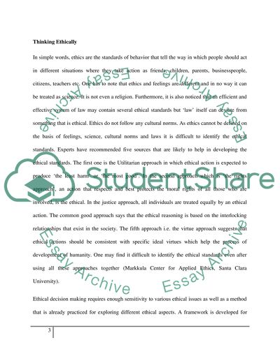 A Framework for Thinking Ethically