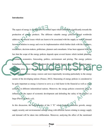 International Energy Policies