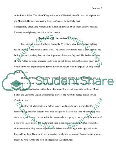 The development of the legend of King Arthur