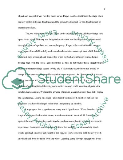 Piagets Theory of Cognitive Development