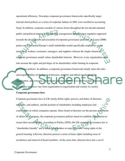 Corporate Governance in UK