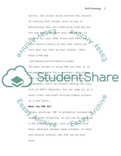 Web technologies.From PHP to Python