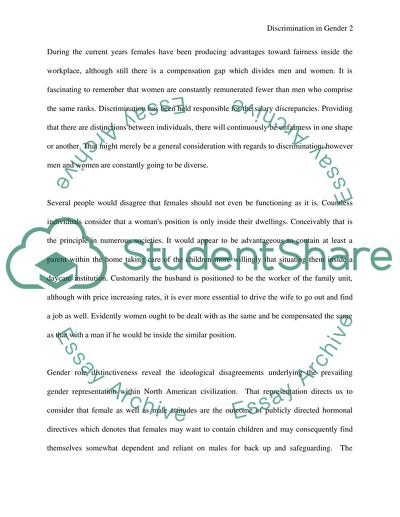 Discrimination In Gender