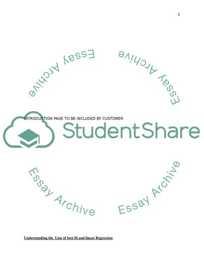 Line of Best Fit Squares Regression LIne