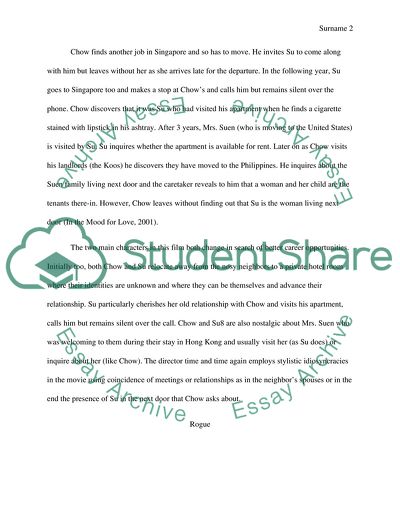 Hong Kong Cinema: In the Mood for Love