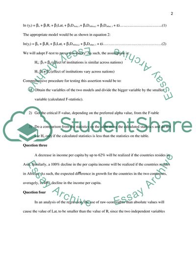 Applied Econometric Examination