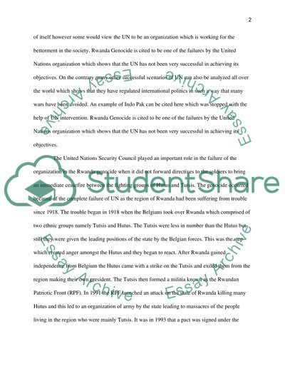 United Nations and Rwanda Genocide