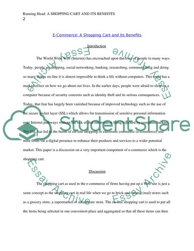 E-Commerce: A Shopping Cart and its Benefits