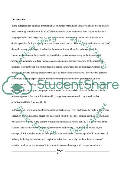 Application of ICT in Tourism