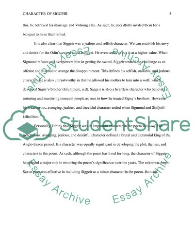 Description the character of (siggeir)