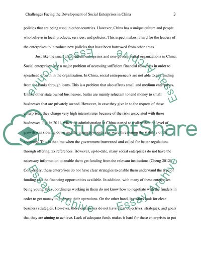 Challenges Facing the Development of Social Enterprises in China