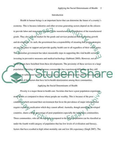 Applying the Social Determinants of Health