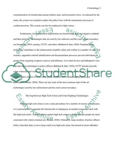 High Tech Crimes and Crime-Fighting Technologies