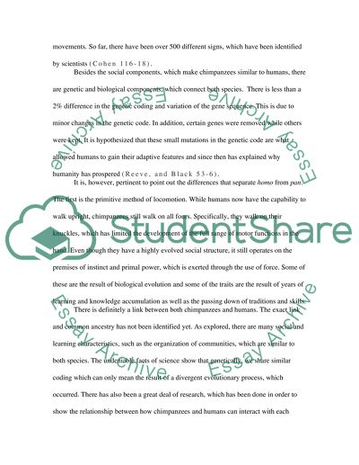 Chimpanzee and the close relations to humans